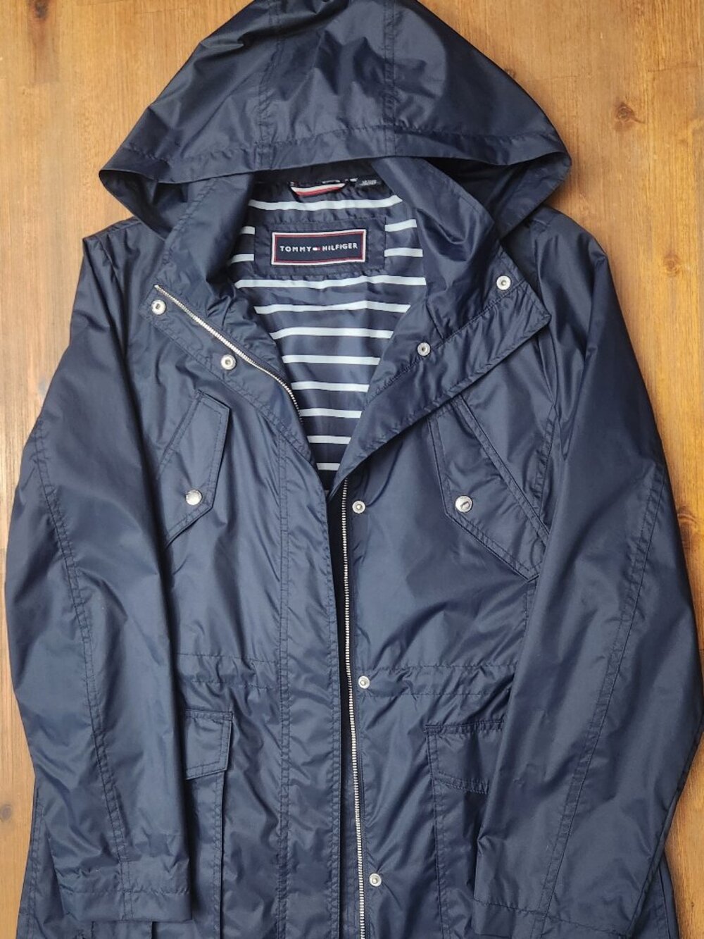 Tommy Hilfiger Navy Lightweight Raincoat Women's L